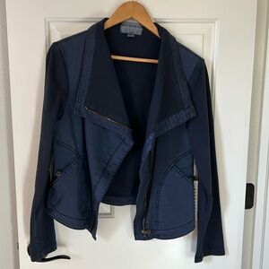 Blue Biker Style Cotton Jacket by Marrakech